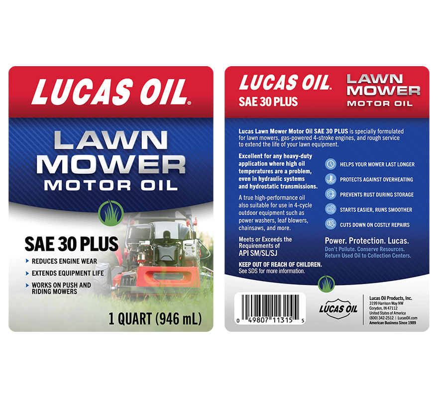 SAE 30 PLUS label
