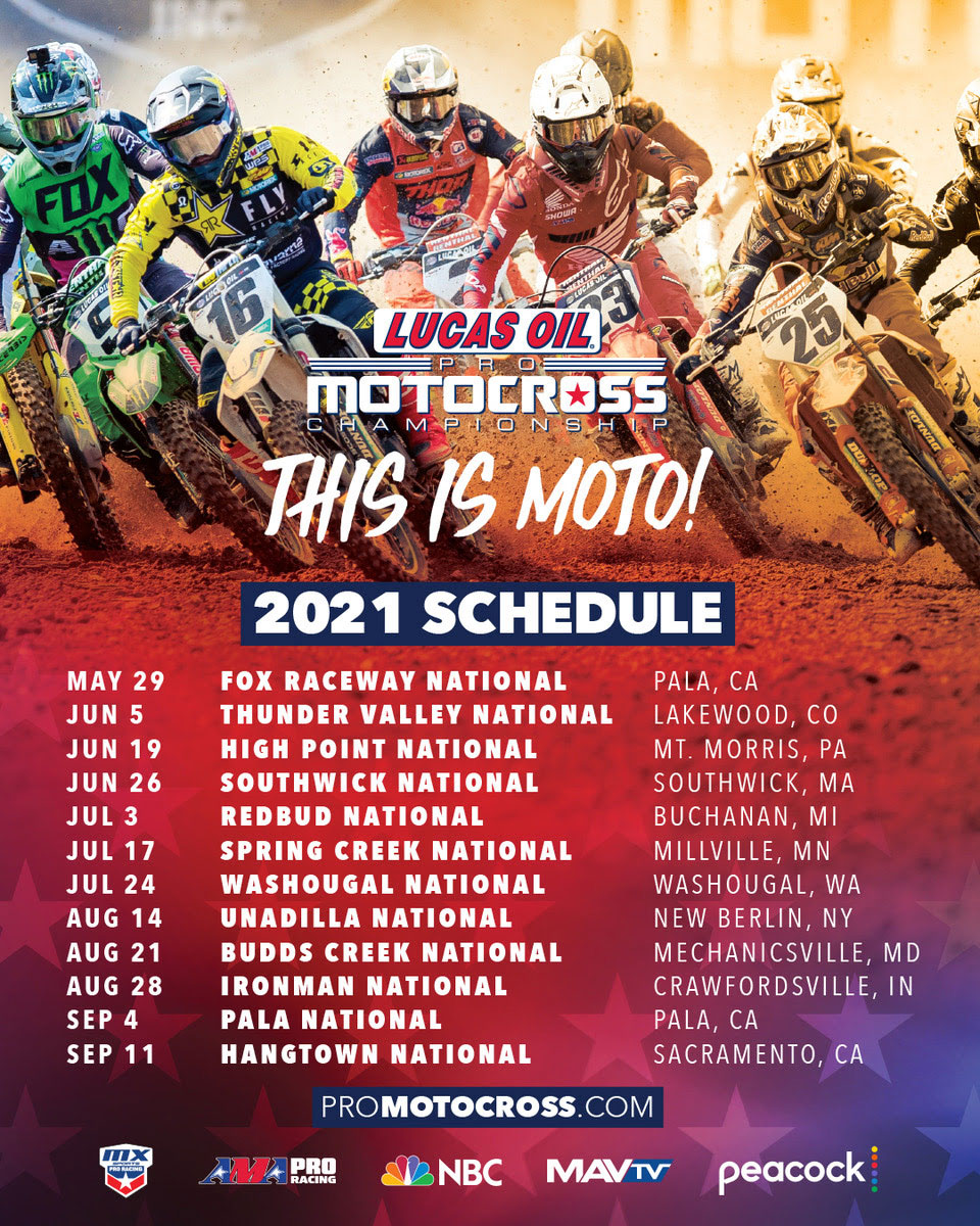 Lucas Oil Pro Motocross Championship Schedule