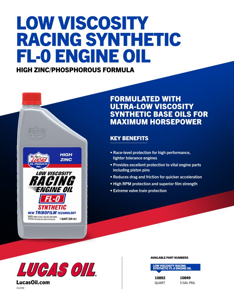 Low Viscosity Engine Racing Oil FL-O Flyer