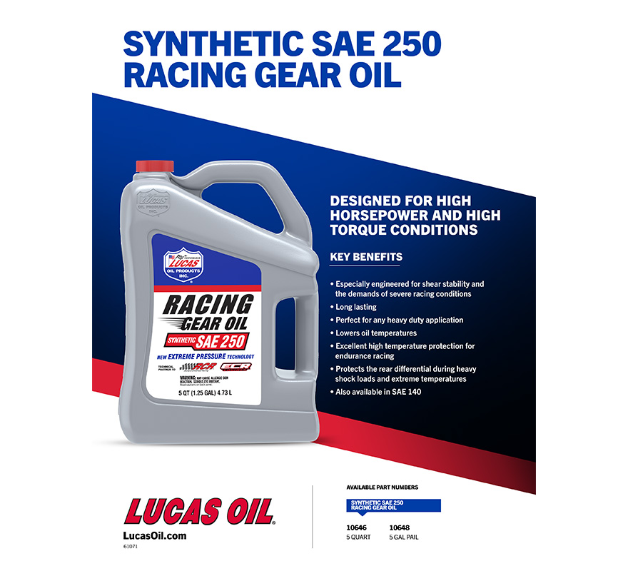 Synthetic SAE 250 Racing Gear Oil flyer