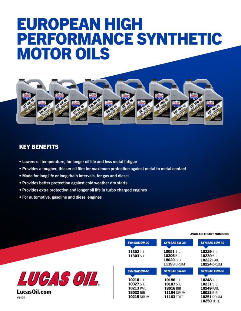 European Synthetic Motor Oils Flyer
