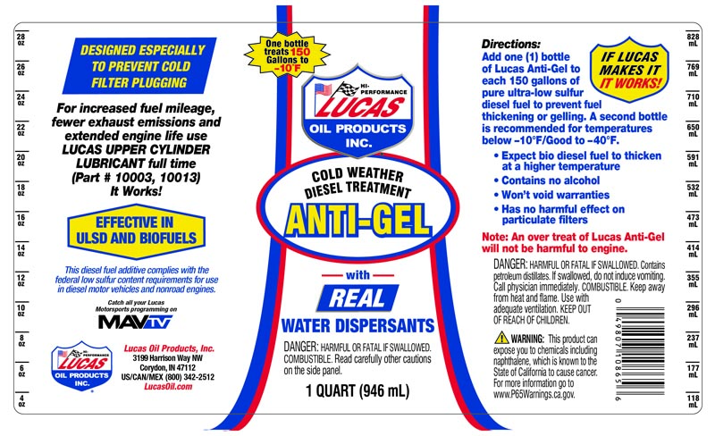 Anti-Gel Cold Weather Diesel Treatment quart label