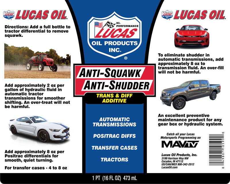 Anti-Squawk Anti-Shudder Trans Diff Additive - 16oz (Label)