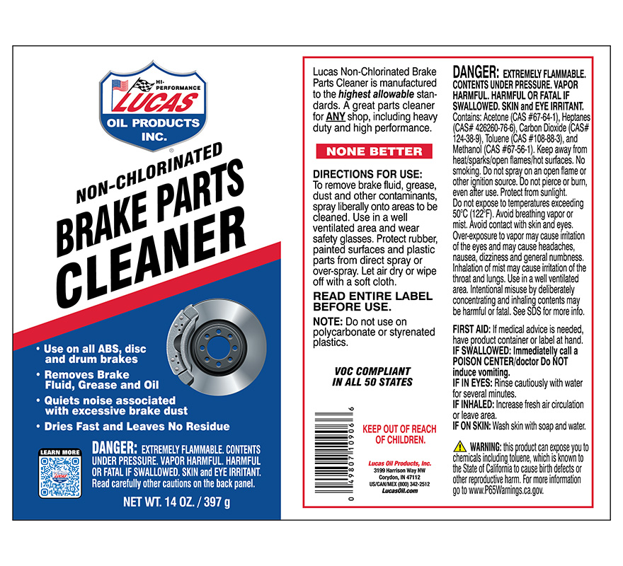 Brake Cleaner - 14oz (Label