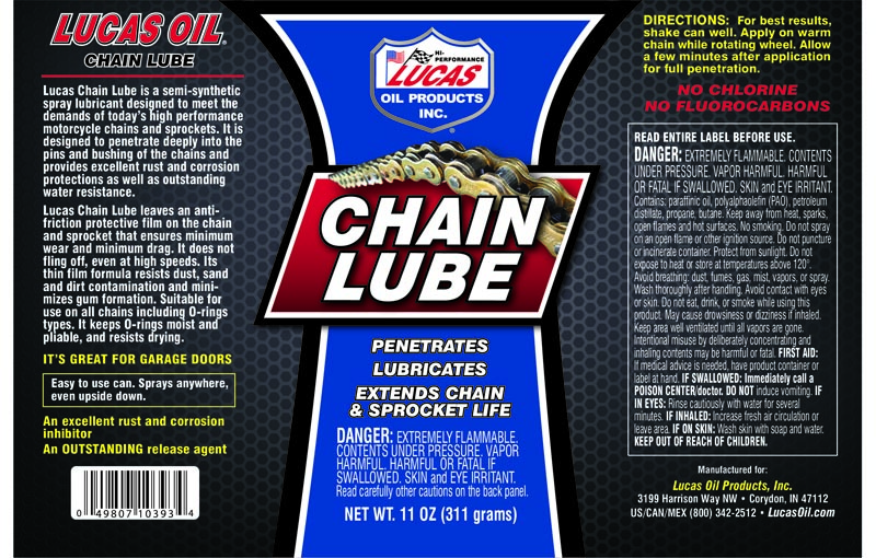 Lucas Oil 10393 Chain Lube Aerosol 11 oz.