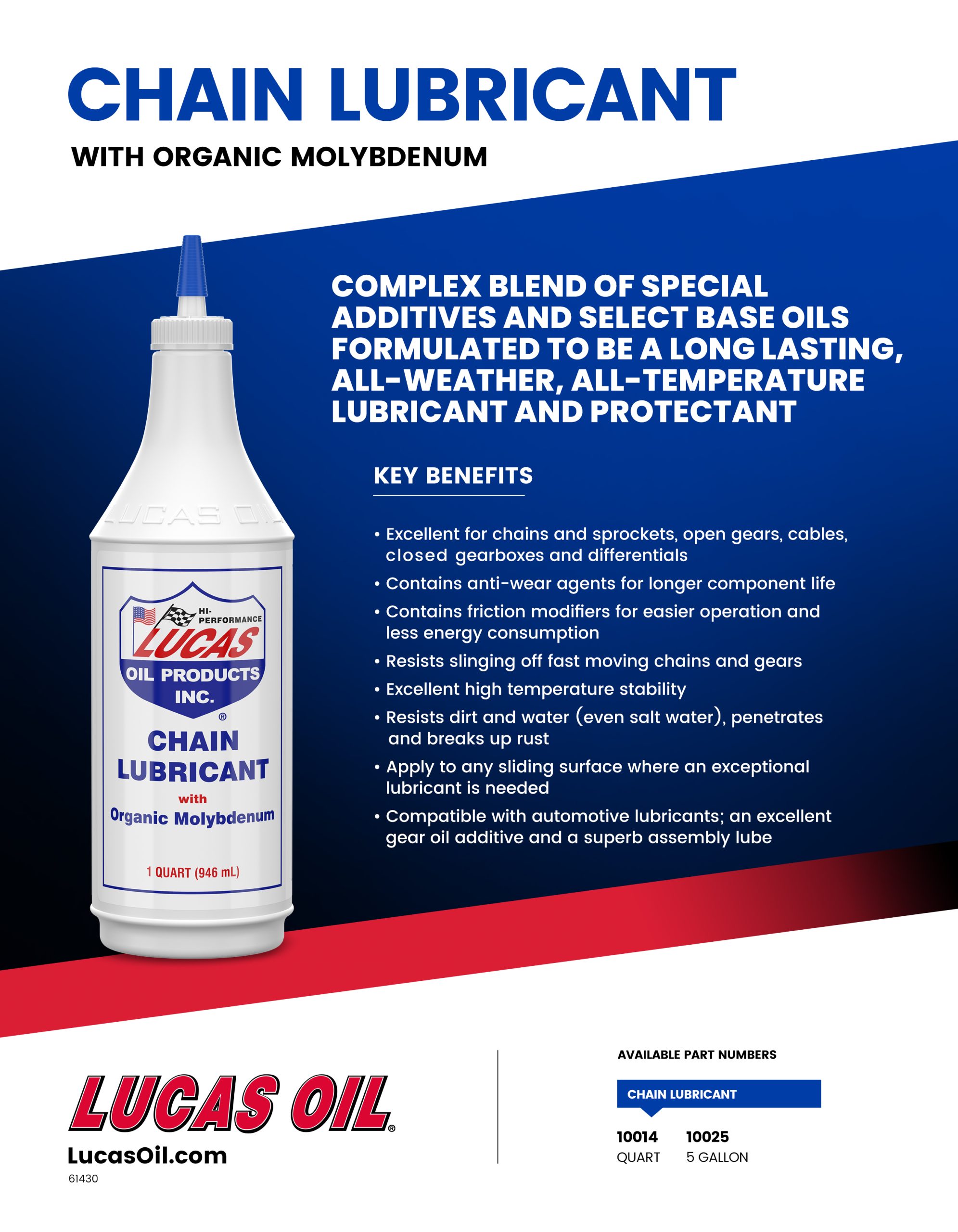 Chain Lubricant Lucas Oil Products, Inc. Keep That Engine Alive!