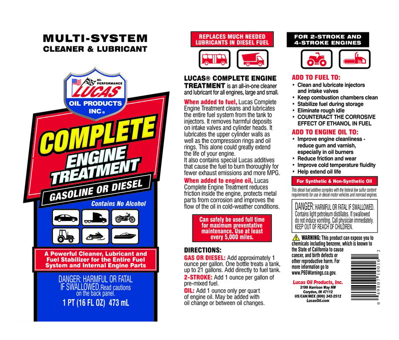 Complete Engine Treatment - 16oz (Label)