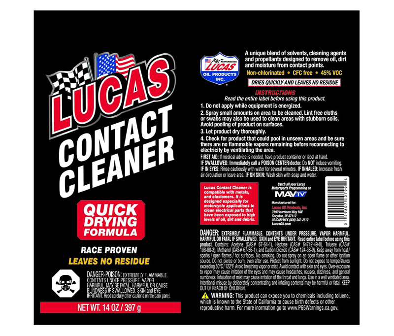 Lucas Oil Extreme Duty Contact Cleaner