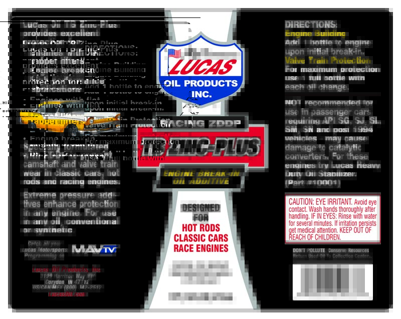 Engine Break-In Oil Additive - TB Zinc Plus label