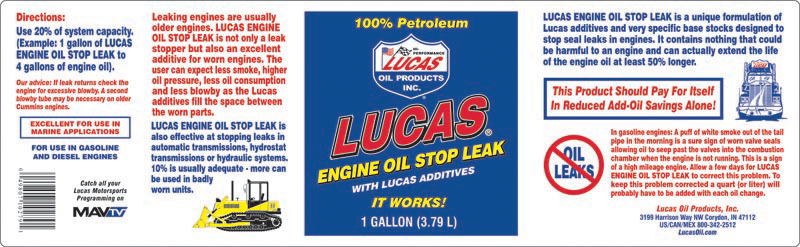 Engine Oil Stop Leak - Gallon (Label)