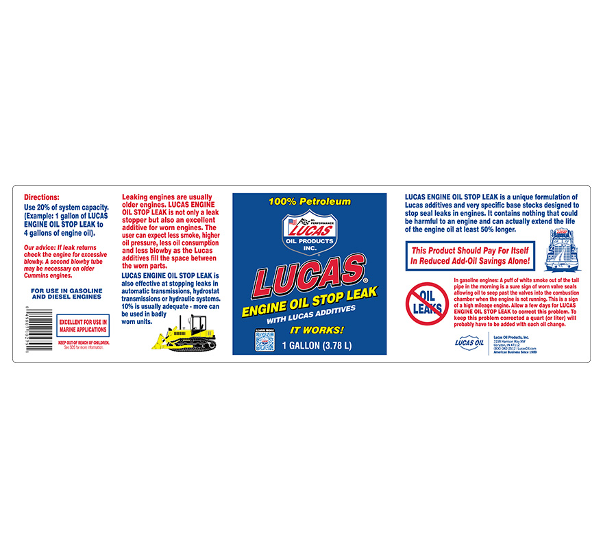 Engine Oil Stop Leak - Gallon (Label)