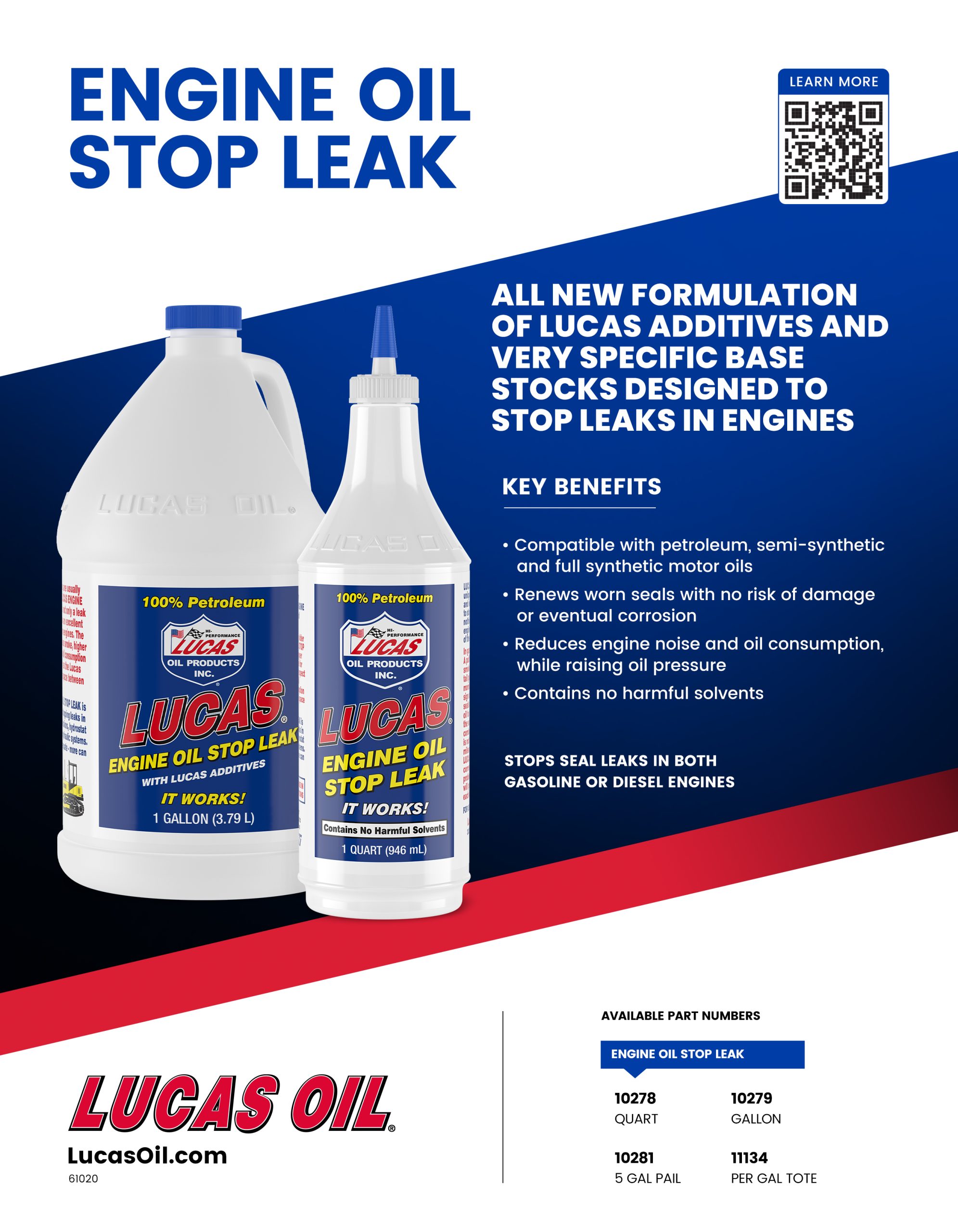 Engine Oil Stop Leak Lucas Oil Products, Inc. Keep That Engine Alive!