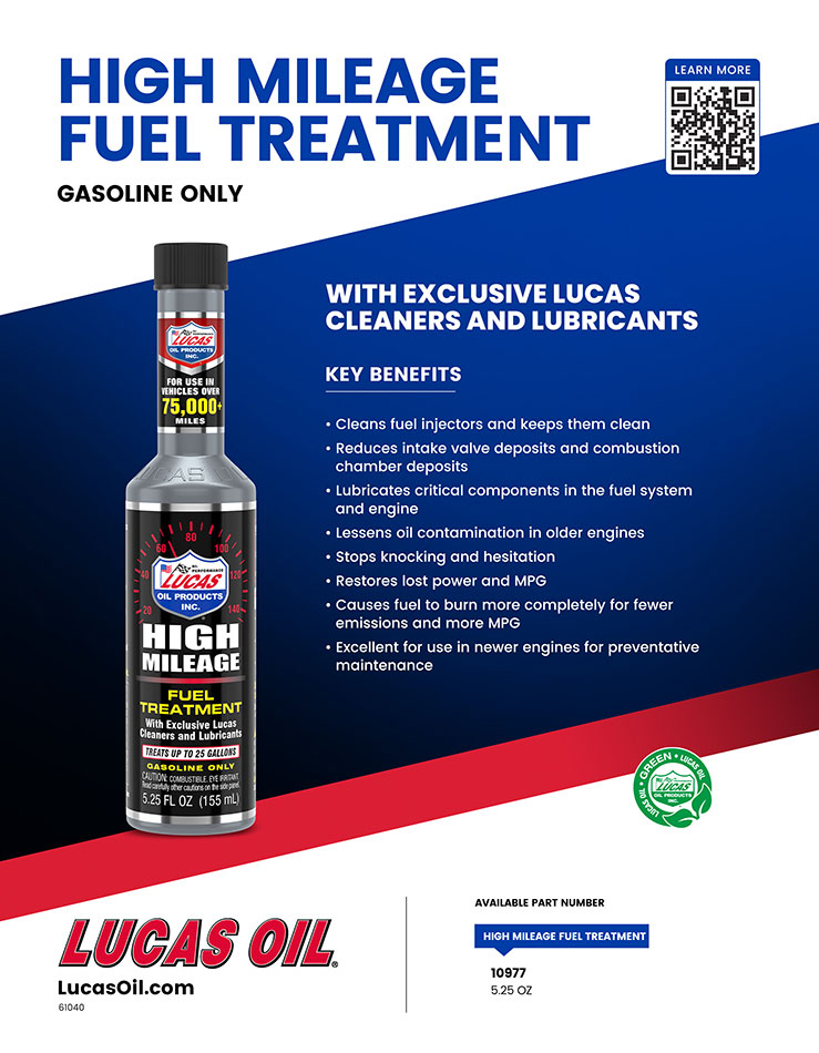 High Mileage Fuel Treatment flyer