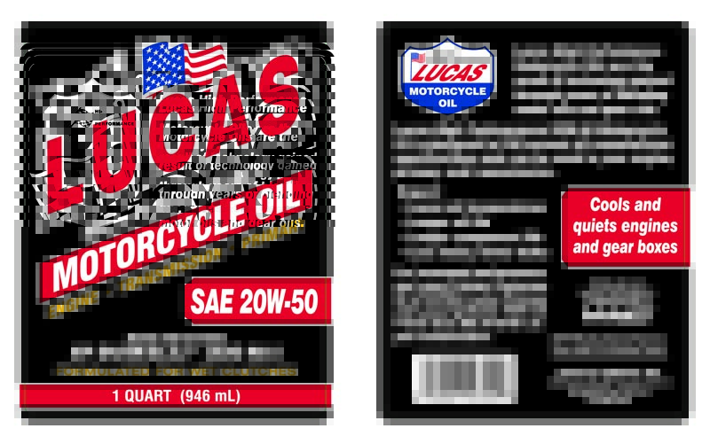 High Performance Conventional Motorcycle Oil 20w-50 label