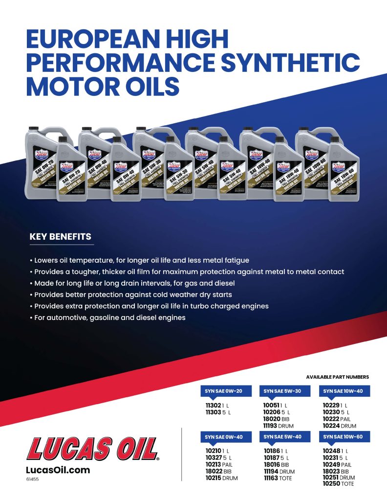 European Synthetic Motor Oils Flyer