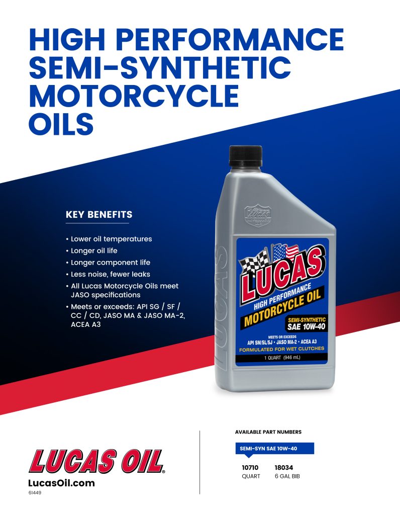 Semi-Synthetic Motorcycle Oil flyer