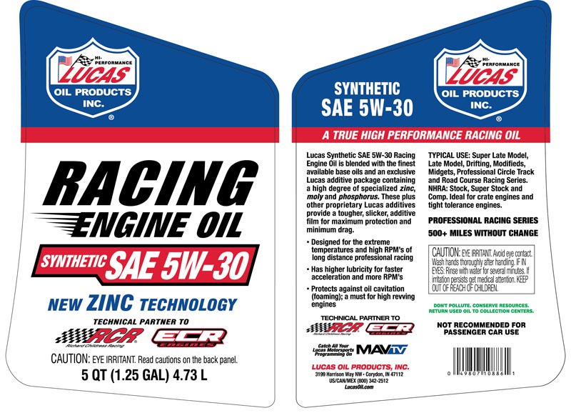 Syn SAE 5W-30 Racing Only Motor Oil - 5 Quart (Label)