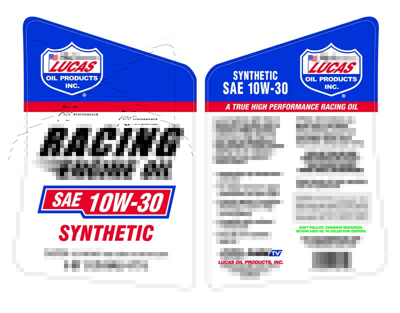 Syn SAE 10W-30 Racing Only Motor Oil - 5 Quart (Label)