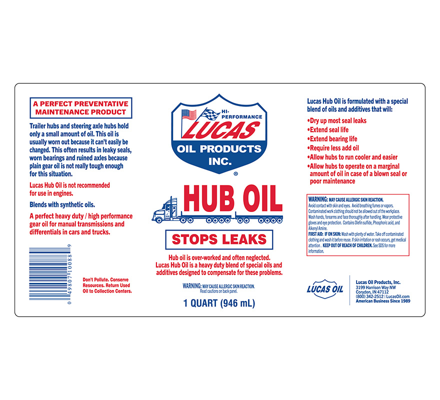 Hub Oil - 32oz (Label)