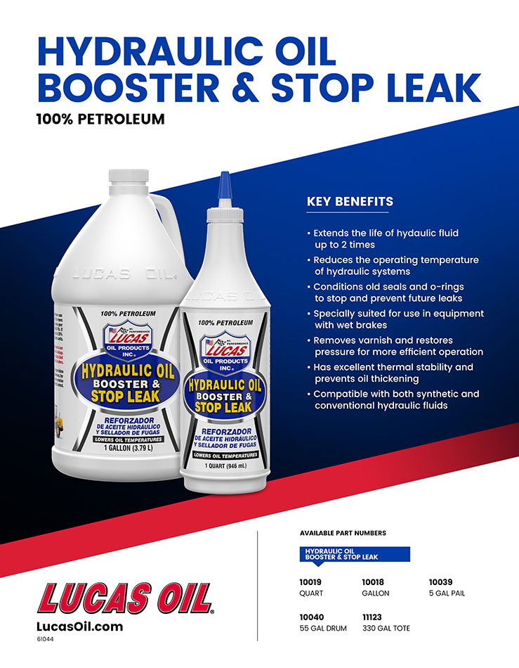 Hydraulic Oil Booster and Stop Leak flyer