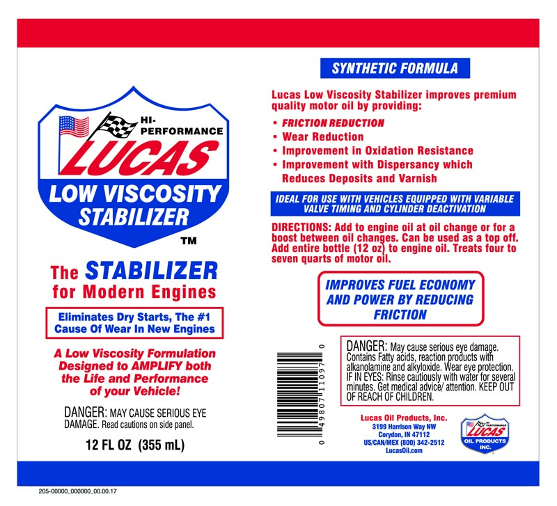 Low Viscosity Stabilizer label