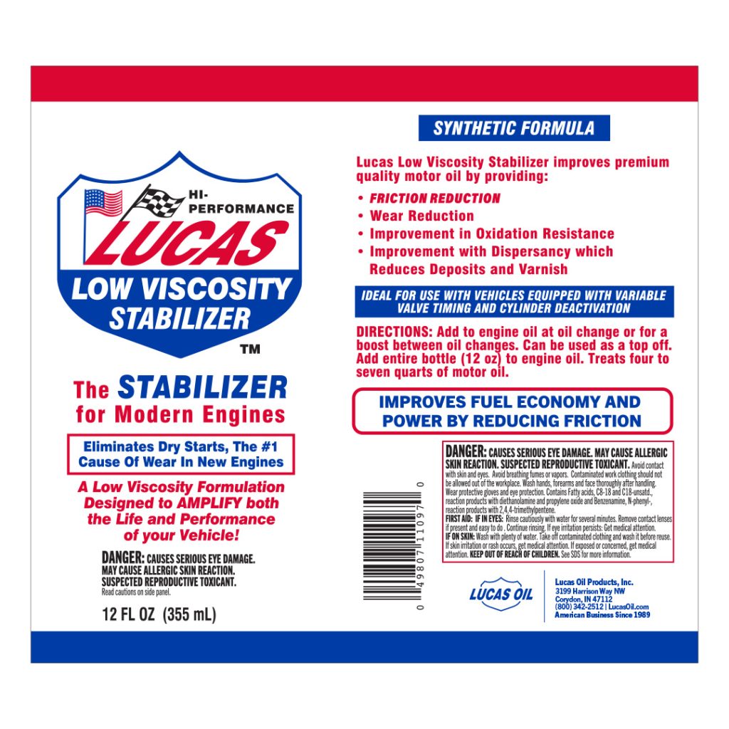 Low Viscosity Stabilizer label