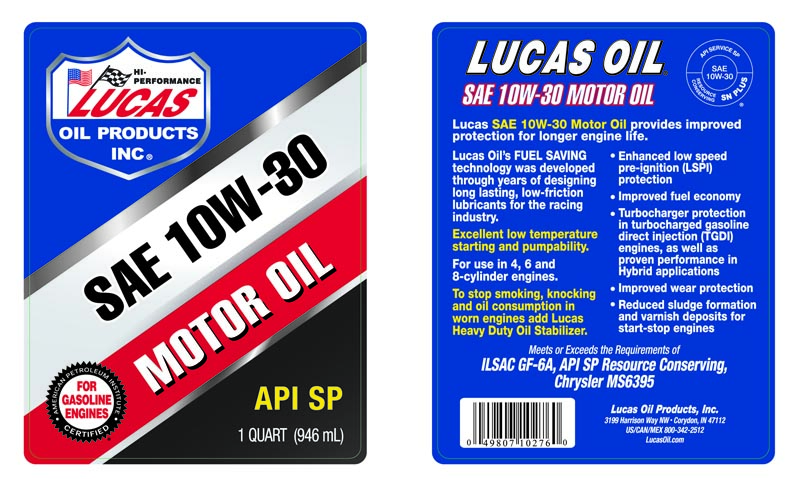 SAE 10W-30 - Quart (Label)