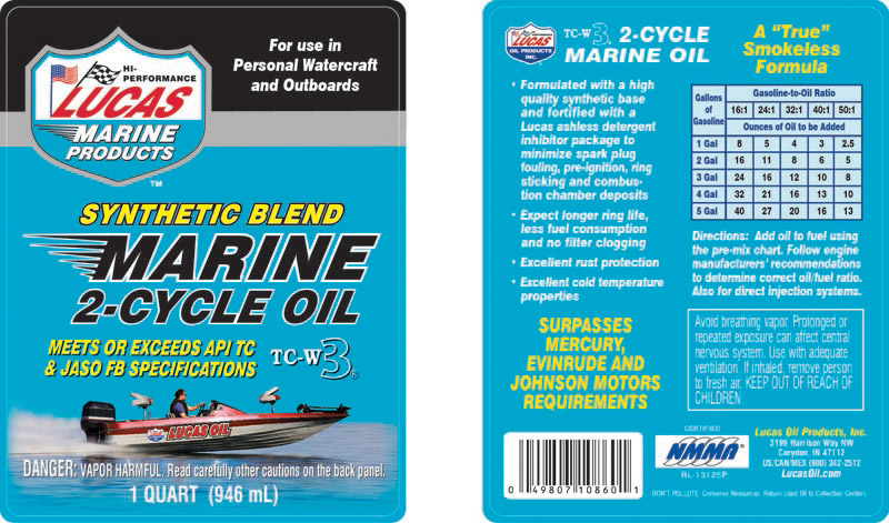 Synthetic Blend Marine 2 Cycle Oil quart label