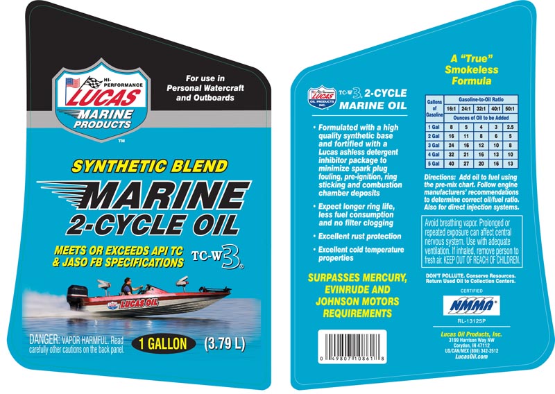 Synthetic Blend Marine 2 Cycle Oil gallon label