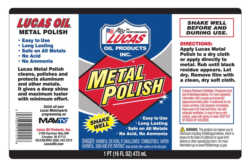 Metal Polish 16 oz label