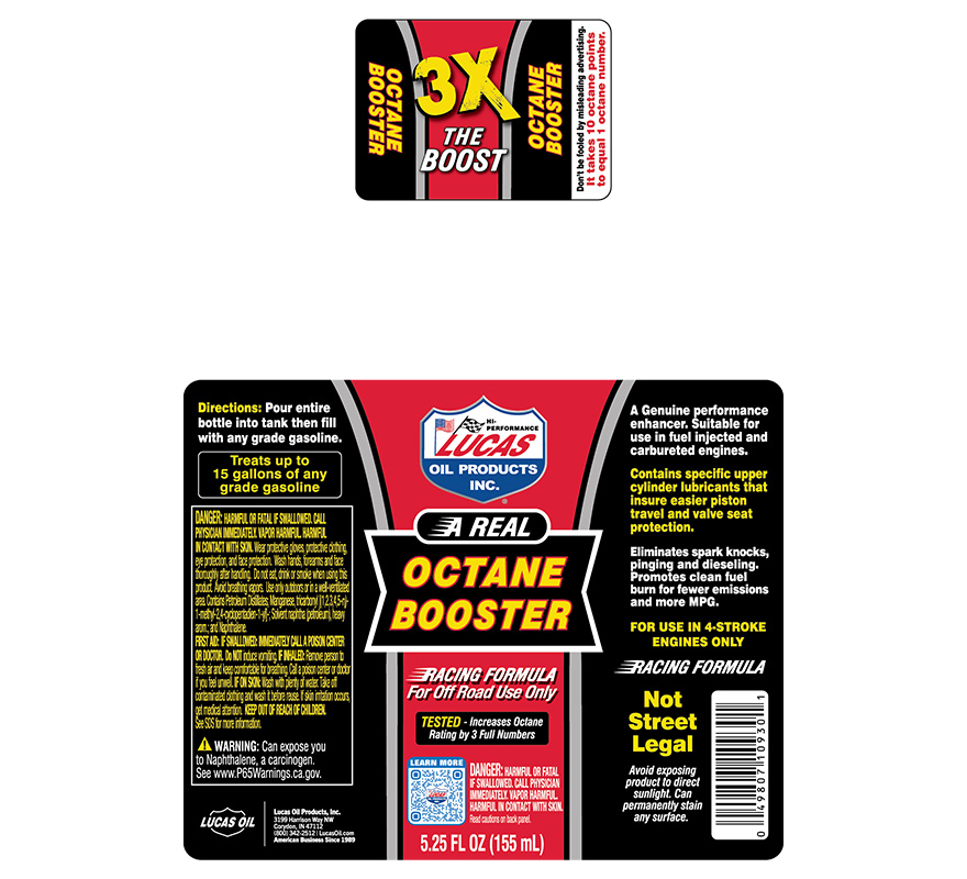 Lucas Octane Booster 5oz label