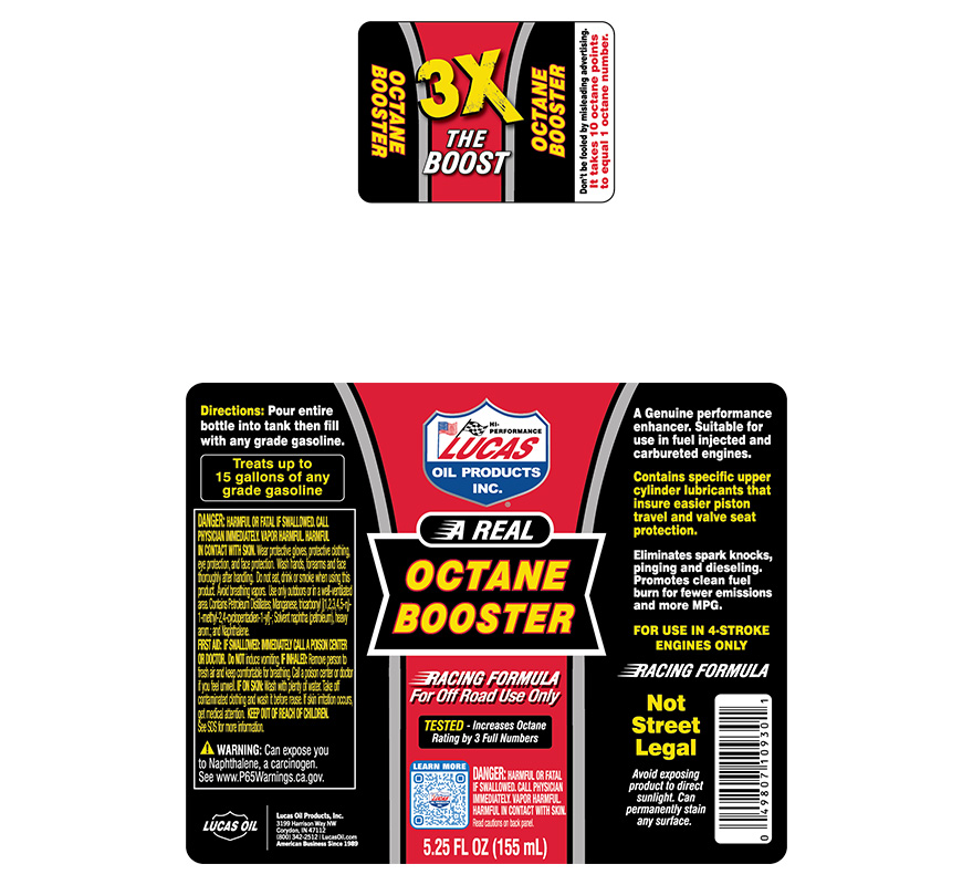 Lucas Octane Booster 5oz label