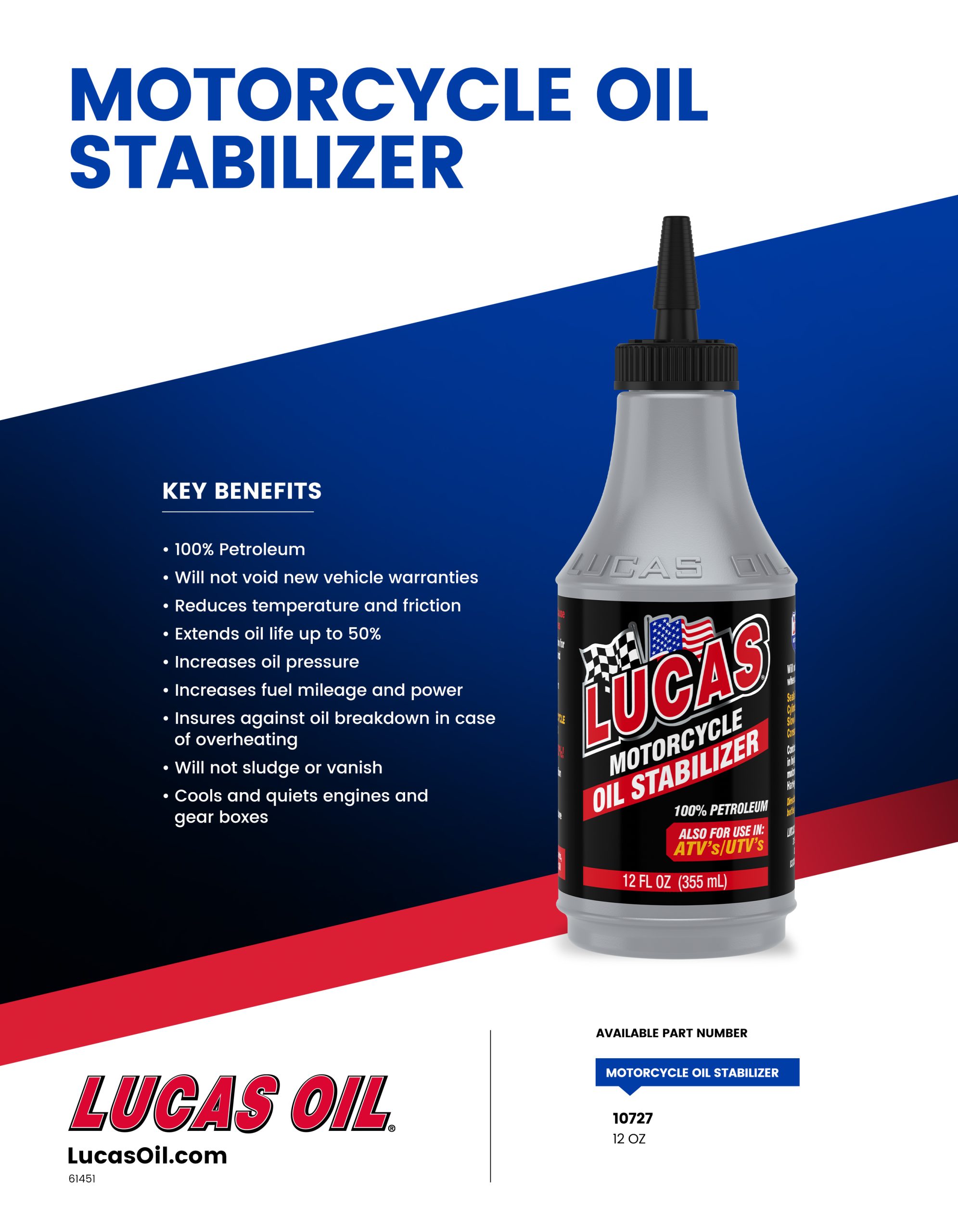Motorcycle Oil Stabilizer Lucas Oil Products, Inc. Keep That Engine