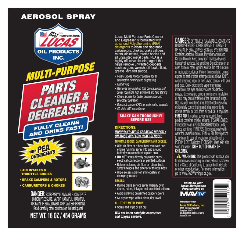 Multi-Purpose Parts Cleaner & Degreaser - 16oz (Label)