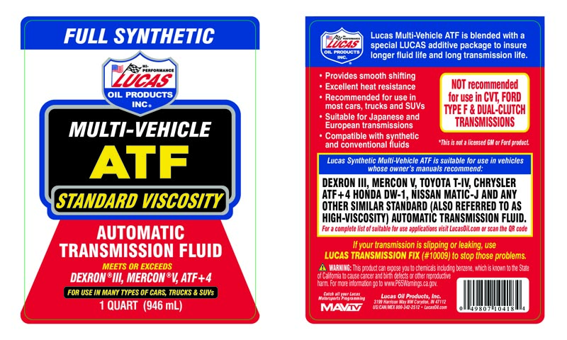 Multi-Vehicle ATF - Quart (Label)