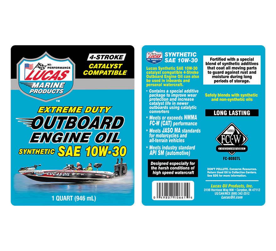 Syn 10W-30 Outboard Engine Oil - Quart (Label)