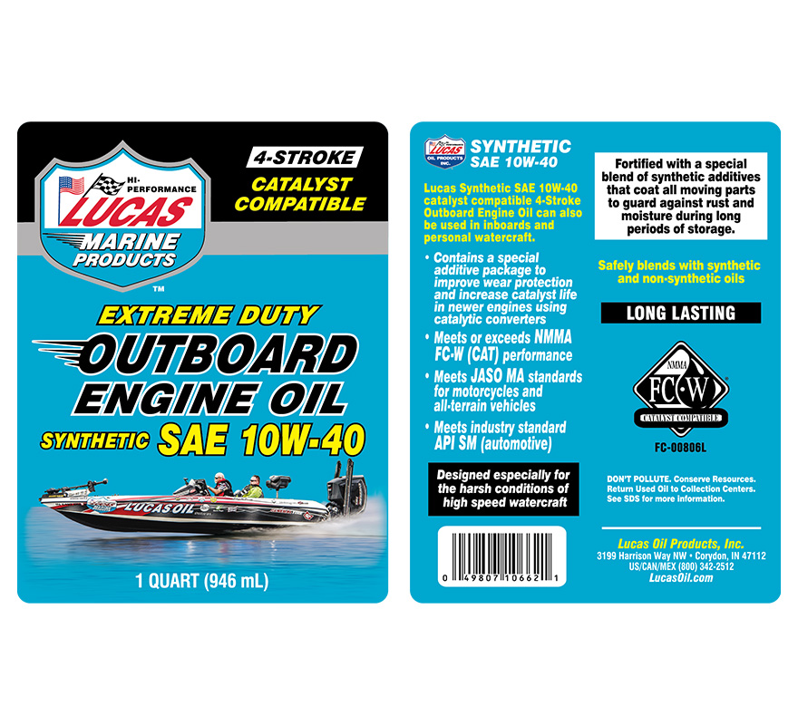 Syn 10W-40 Outboard Engine Oil - Quart (Label)