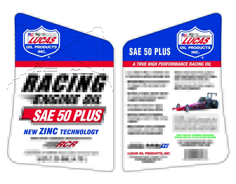 SAE 50 PLUS Racing Oil - 5 Quart (Label)