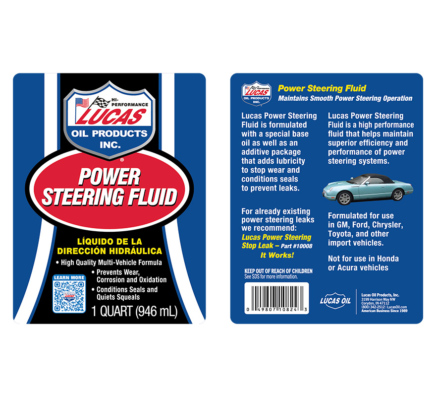 Power Steering Fluid - Quart (Label)