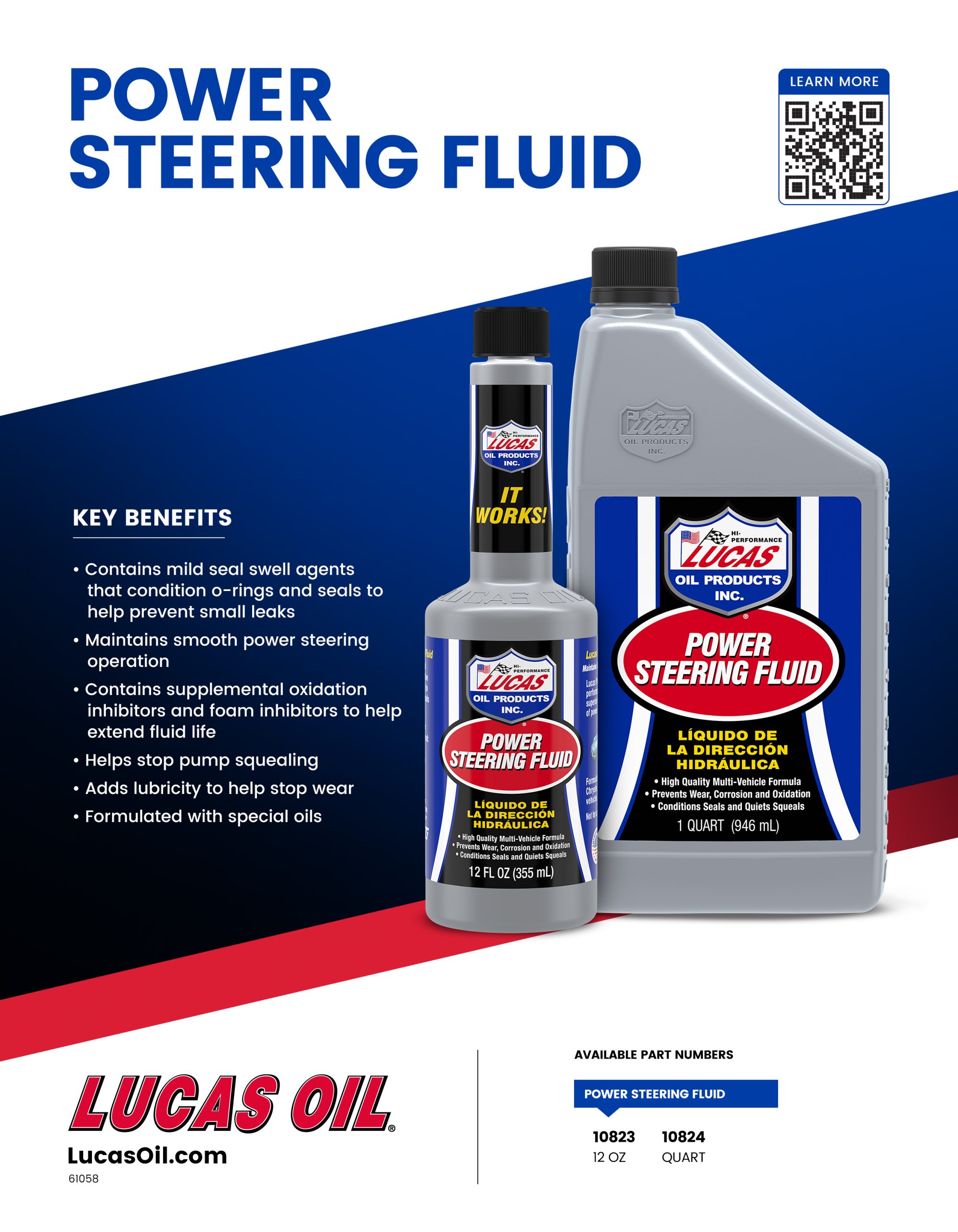 Power Steering Fluid Lucas Oil Products, Inc. Keep That Engine Alive!