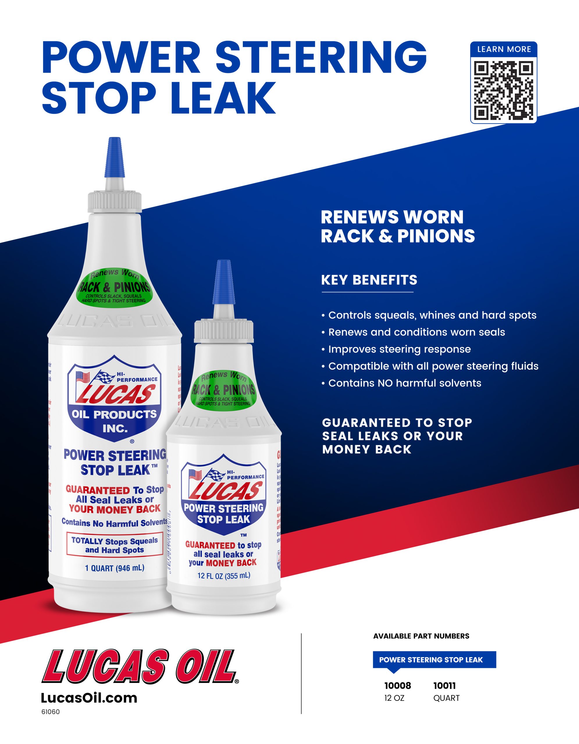 Power Steering Stop Leak Lucas Oil Products, Inc. Keep That Engine