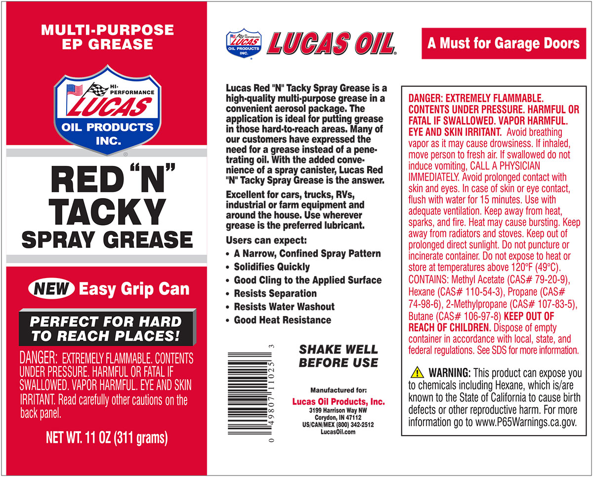 Red N Tacky Grease aerosol label