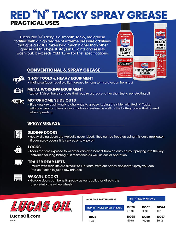 Red “N” Tacky Grease – Lucas Oil Products, Inc. – Keep That Engine