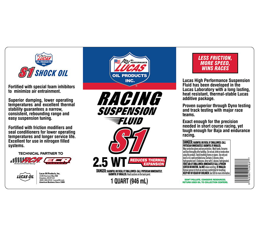 S1 Suspension Fluid - Quart (Label)