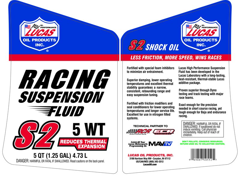 S2 Racing Suspension Fluid – Lucas Oil Products, Inc. – Keep That