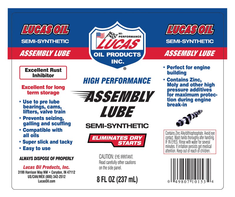 Assembly Lube 8oz label