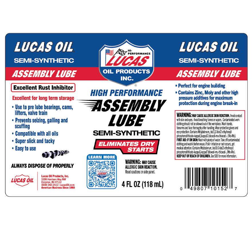 Assembly Lube 4oz label