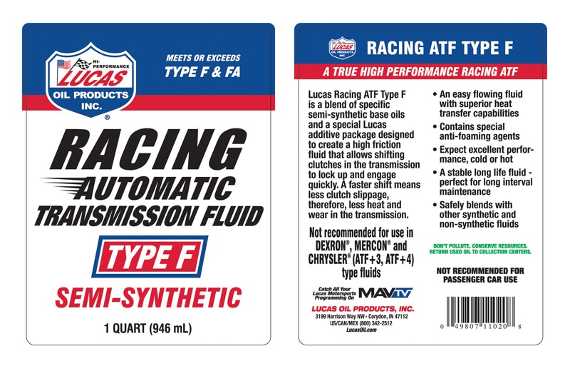 Racing ATF Type F - Quart (Label)