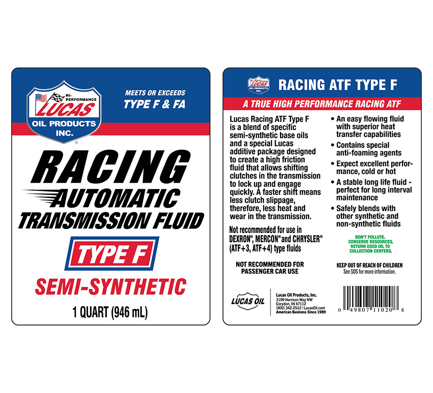 Racing ATF Type F - Quart (Label)