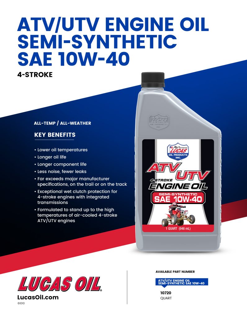 Semi-Synthetic 10W-40 ATV Oil Flyer